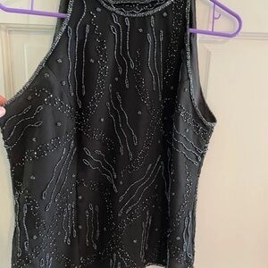 Chadwicks Black Beaded Tank Top
